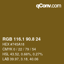 Color code: RGB 116.1 90.8 24 | qconv.com