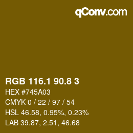 Color code: RGB 116.1 90.8 3 | qconv.com