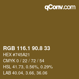 Color code: RGB 116.1 90.8 33 | qconv.com