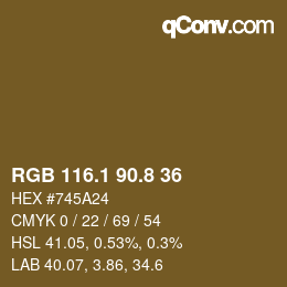 Color code: RGB 116.1 90.8 36 | qconv.com