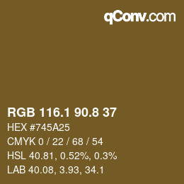 Color code: RGB 116.1 90.8 37 | qconv.com