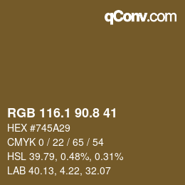 Color code: RGB 116.1 90.8 41 | qconv.com