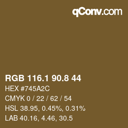 Color code: RGB 116.1 90.8 44 | qconv.com