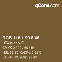 Color code: RGB 116.1 90.8 46 | qconv.com