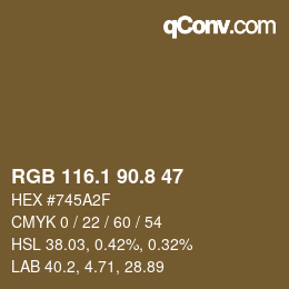 Color code: RGB 116.1 90.8 47 | qconv.com