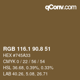 Color code: RGB 116.1 90.8 51 | qconv.com