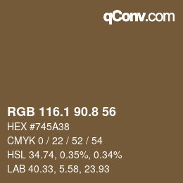 Color code: RGB 116.1 90.8 56 | qconv.com