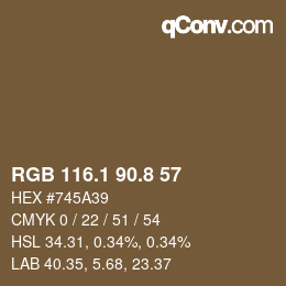 Color code: RGB 116.1 90.8 57 | qconv.com