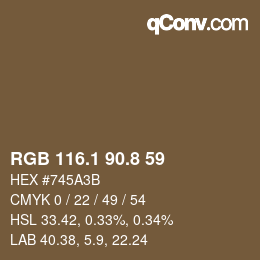 Color code: RGB 116.1 90.8 59 | qconv.com