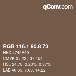 Color code: RGB 116.1 90.8 73 | qconv.com