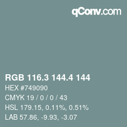 カラーコード: RGB 116.3 144.4 144 | qconv.com