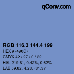 カラーコード: RGB 116.3 144.4 199 | qconv.com