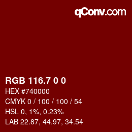 カラーコード: RGB 116.7 0 0 | qconv.com