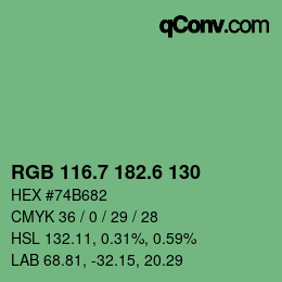 カラーコード: RGB 116.7 182.6 130 | qconv.com
