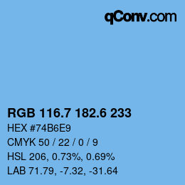 カラーコード: RGB 116.7 182.6 233 | qconv.com