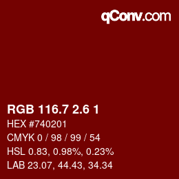 カラーコード: RGB 116.7 2.6 1 | qconv.com