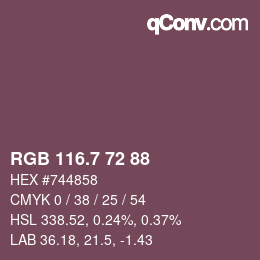 カラーコード: RGB 116.7 72 88 | qconv.com