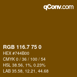 カラーコード: RGB 116.7 75 0 | qconv.com