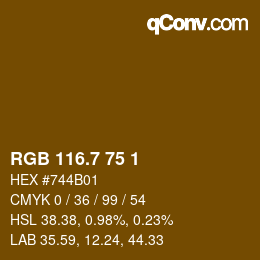 カラーコード: RGB 116.7 75 1 | qconv.com