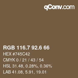 カラーコード: RGB 116.7 92.6 66 | qconv.com