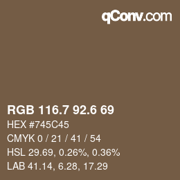 カラーコード: RGB 116.7 92.6 69 | qconv.com