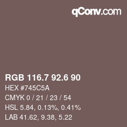カラーコード: RGB 116.7 92.6 90 | qconv.com