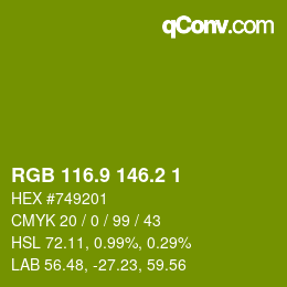 カラーコード: RGB 116.9 146.2 1 | qconv.com