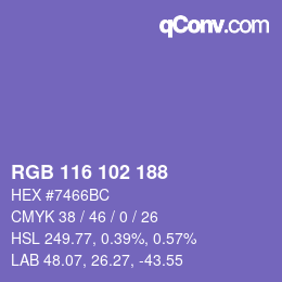 Código de color: RGB 116 102 188 | qconv.com