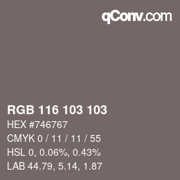 カラーコード: RGB 116 103 103 | qconv.com
