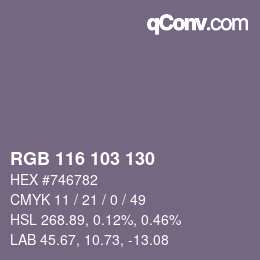 カラーコード: RGB 116 103 130 | qconv.com