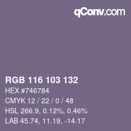 Color code: RGB 116 103 132 | qconv.com