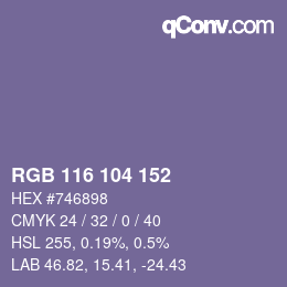 Color code: RGB 116 104 152 | qconv.com