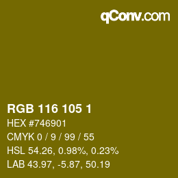 カラーコード: RGB 116 105 1 | qconv.com