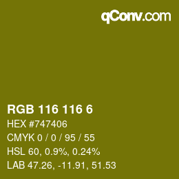 カラーコード: RGB 116 116 6 | qconv.com