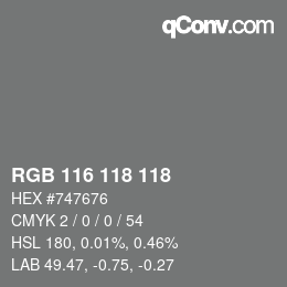 カラーコード: RGB 116 118 118 | qconv.com