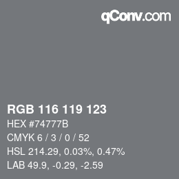カラーコード: RGB 116 119 123 | qconv.com