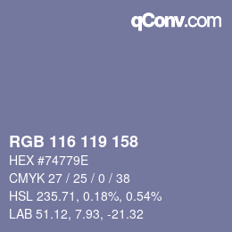 カラーコード: RGB 116 119 158 | qconv.com