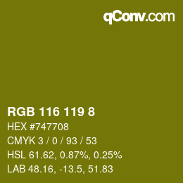 カラーコード: RGB 116 119 8 | qconv.com