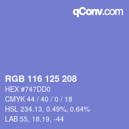 カラーコード: RGB 116 125 208 | qconv.com