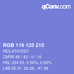 Color code: RGB 116 125 215 | qconv.com
