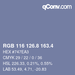 カラーコード: RGB 116 126.8 163.4 | qconv.com