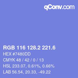 カラーコード: RGB 116 128.2 221.6 | qconv.com