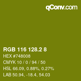 カラーコード: RGB 116 128.2 8 | qconv.com