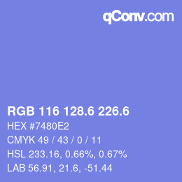 カラーコード: RGB 116 128.6 226.6 | qconv.com