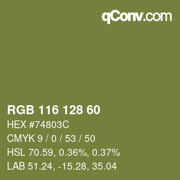 颜色代码: RGB 116 128 60 | qconv.com