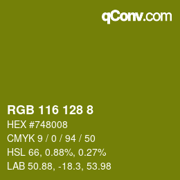 Color code: RGB 116 128 8 | qconv.com