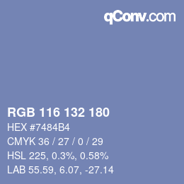 颜色代码: RGB 116 132 180 | qconv.com