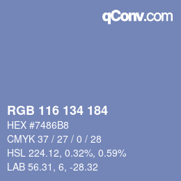 Farbcode: RGB 116 134 184 | qconv.com