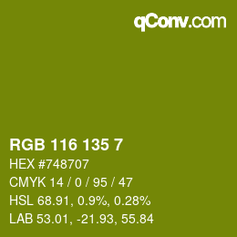カラーコード: RGB 116 135 7 | qconv.com