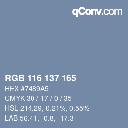 Farbcode: RGB 116 137 165 | qconv.com